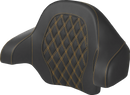 SADDLEMEN Tour-Pak® Backrest Pad - Lattice Stitch - Gold Stitch - FL '14-'24 814-07-15007