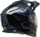 Z1R Range 2.0 Voyager Helmet - Black/Blue XS with Removable Visor and Communication Pockets