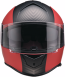 Z1R Warrant Helmet Carbon Red 2XL with Anti-Fog Polycarbonate Shield and Drop-Down Sun Visor