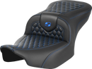 SADDLEMEN Roadsofa™ Seat - without Backrest - Honeycomb - Blue Stitch - FLTR/FLHX '23-'24 823-07-18901