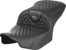 SADDLEMEN Roadsofa™ Seat - without Backrest - Honeycomb - Gray Stitch - FLTR/FLHX '23-'24 823-07-18902