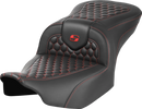 SADDLEMEN Roadsofa™ Seat - without Backrest - Honeycomb - Red Stitch - FLTR/FLHX '23-'24 823-07-18904