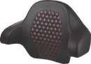 SADDLEMEN Tour Pack Backrest Pad - Honeycomb - Red Stitching - FL '14-'24 814-07-15104