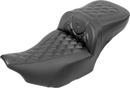 SADDLEMEN Roadsofa™ Extended Reach Seat - without Backrest - Carbon Fiber - Lattice Stitch - FLTR/FLHX '23-'24 823-07-20700