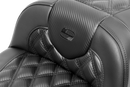 SADDLEMEN Roadsofa™ Extended Reach Seat - without Backrest - Carbon Fiber - Lattice Stitch - FLTR/FLHX '23-'24 823-07-20700