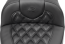 SADDLEMEN Roadsofa™ Extended Reach Seat - without Backrest - Carbon Fiber - Lattice Stitch - FLTR/FLHX '23-'24 823-07-20700