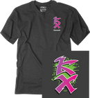 FACTORY EFFEX Kawasaki Retro KX T-Shirt - Heather Charcoal - Medium 28-87112