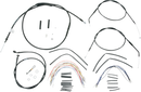 BURLY BRAND Complete Black Vinyl Handlebar Cable/Line Kit for Ape Hangers - 14" - '96-'03 Sportster B30-1000