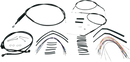 BURLY BRAND Complete Black Vinyl Handlebar Cable/Line Kit for Ape Hangers - 14" - '04-'06 Sportster B30-1002