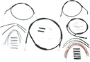 BURLY BRAND Complete Black Vinyl Handlebar Cable/Line Kit for Ape Hangers - 12" - '07-'13 Sportster B30-1008