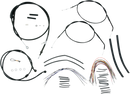 BURLY BRAND Complete Black Vinyl Handlebar Cable/Line Kit for Ape Hangers - 14" - '07-'13 Sportster B30-1004