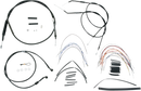 BURLY BRAND Complete Black Vinyl Handlebar Cable/Line Kit for Ape Hangers - 16" - '07-'13 Sportster B30-1005