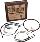 BURLY BRAND Complete Black Vinyl Handlebar Cable/Line Kit for Ape Hangers - 18" - '07-'10 FXST B30-1020