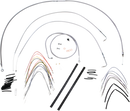 BURLY BRAND Complete Stainless Braided Handlebar Cable/Brake Line Kit - 14" Ape Hangers - '07-'10 FLST B30-1050