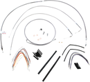 BURLY BRAND Complete Stainless Braided Handlebar Cable/Brake Line Kit - 14" Ape Hangers - '00-'06 FXST B30-1051
