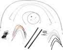 BURLY BRAND Complete Stainless Braided Handlebar Cable/Brake Line Kit - 14" Ape Hangers - '07-'10 FXST B30-1052