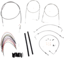 BURLY BRAND Complete Stainless Braided Handlebar Cable/Brake Line Kit - 14" Ape Hangers - '00-'06 Touring B30-1079