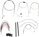 BURLY BRAND Complete Stainless Braided Handlebar Cable/Brake Line Kit - 14" Ape Hangers - '00-'06 Touring B30-1082