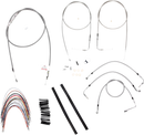 BURLY BRAND Complete Stainless Braided Handlebar Cable/Brake Line Kit - 16" Ape Hangers - '07 Touring B30-1086