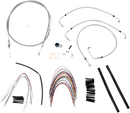 BURLY BRAND Complete Stainless Braided Handlebar Cable/Brake Line Kit - 14" Ape Hangers - '08-'13 Touring B30-1091