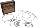 BURLY BRAND Complete Stainless Braided Handlebar Cable/Brake Line Kit - 18" Ape Hangers - '08-'13 Touring B30-1096