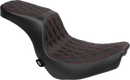DRAG SPECIALTIES SEATS Predator 2-Up Seat - Vinyl - Double Diamond - Red Stitching - FLSB/FXLRS '18-'24 4688D