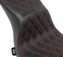 DRAG SPECIALTIES SEATS Predator 2-Up Seat - Vinyl - Double Diamond - Red Stitching - FLSB/FXLRS '18-'24 4688D