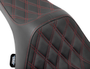 DRAG SPECIALTIES SEATS Predator III Seat - Double Diamond - Red Stitched - FLT/FLH '23-'24 4686D