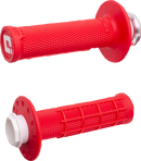 ODI Micro-X Half-Waffle v2 Lock-On Grips - Red/White H36MXR