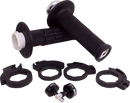 ODI Micro-X Half-Waffle v2 Lock-On Grips - Black/Silver H36MXB