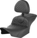 SADDLEMEN Roadsofa™ Seat - Dragon Scale Stitch - w/ Backrest - FLTR/FLHX '23-'25 823-07-208B0