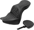SADDLEMEN Roadsofa™ Seat - with Backrest - Lattice Stitch - FXBR/S '18-'20 818-31-182BR