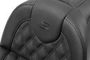 SADDLEMEN Roadsofa™ Seat - with Backrest - Lattice Stitch - FXBR/S '18-'20 818-31-182BR
