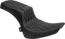 DRAG SPECIALTIES SEATS Performance Predator 2-Up Seat - Vinyl - Double Diamond - Silver Thread - FL '00-'17 4689C