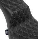 DRAG SPECIALTIES SEATS Performance Predator 2-Up Seat - Vinyl - Double Diamond - Silver Thread - FL '00-'17 4689C