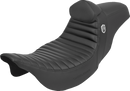 SADDLEMEN Pro Series SDC Performance Seat - w/ Backrest - Tuck-n-Roll/Carbon Fiber - Gripper - FLH/FLT '08-'23 SC80807TB