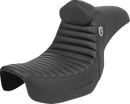 SADDLEMEN Pro Series SDC Performance Seat - w/ Backrest - Tuck-n-Roll/Carbon Fiber - Gripper - Dyna '06-'17 SC80604TB