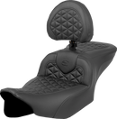 SADDLEMEN RoadSofa™ Tri Gripper Seat - Standard Reach - w/ Backrest - FLH/FLT '23-'24 823-07-210B0