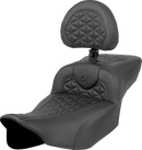 SADDLEMEN RoadSofa™ Tri Gripper Seat - Extended Reach - w/ Backrest - FLH/FLT '23-'24 823-07-211B0