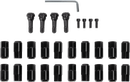 MOOSE OFFROAD Lug Nuts with Valve Stems - 12 mm x 1.50 - Black - Flat - 20 Pack SP300MO207B-20