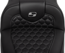 SADDLEMEN Roadsofa™ Extended Reach Seat - with Backrest - Honeycomb - Dark Gray Stitch - FLTR/FLHX '23-'24 823-07-190B2