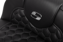 SADDLEMEN Roadsofa™ Extended Reach Seat - with Backrest - Honeycomb - Dark Gray Stitch - FLTR/FLHX '23-'24 823-07-190B2