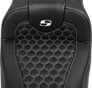 SADDLEMEN Roadsofa™ Extended Reach Seat - with Backrest - Honeycomb - White Stitch - FLTR/FLHX '23-'24 823-07-190B6