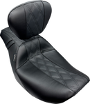 LE PERA Outcast Seat - With Backrest - GT2 Inlay - FLH/FLT '23-'25 LV-987BRGT2