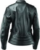 Kuryakyn River Road Race Leather Jacket for Women - Black, Small