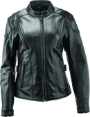 Kuryakyn River Road Race Leather Jacket for Women - Black, Small