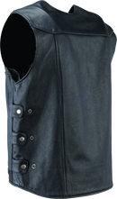 Kuryakyn River Road Plains Leather Vest for Powersports - Black, Small