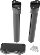 DRAG SPECIALTIES Handlebar Riser & Top Clamp Kit - 10" - Buffalo - Black 0602-0597