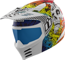 ICON Elsinore Doodle 3 White MX Helmet - Model 0104-3439