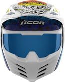 ICON Elsinore Doodle 3 White MX Helmet - Model 0104-3439